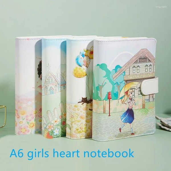 Notebook Ins Style Girls Heart Hand Ledger Libri a fogli mobili carini Piccolo diario fresco per studenti che imparano impiegati