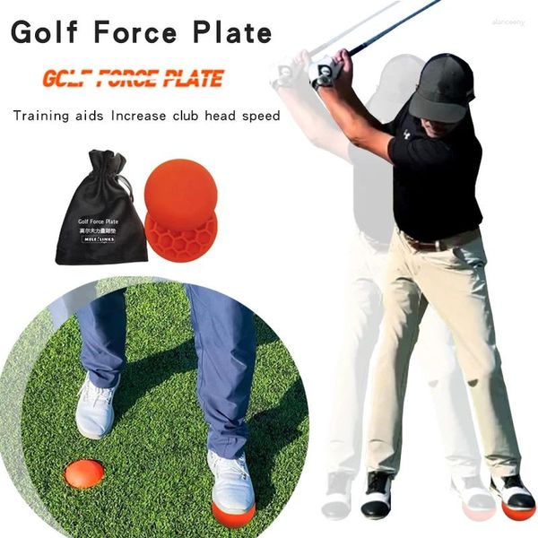 Golf Eğitim Yardımları 2 PCS Kuvvet Plakaları Step Pad Trainer Kauçuk Anti-Slip Postural Destekli Salıncak Uygulama Malzemeleri