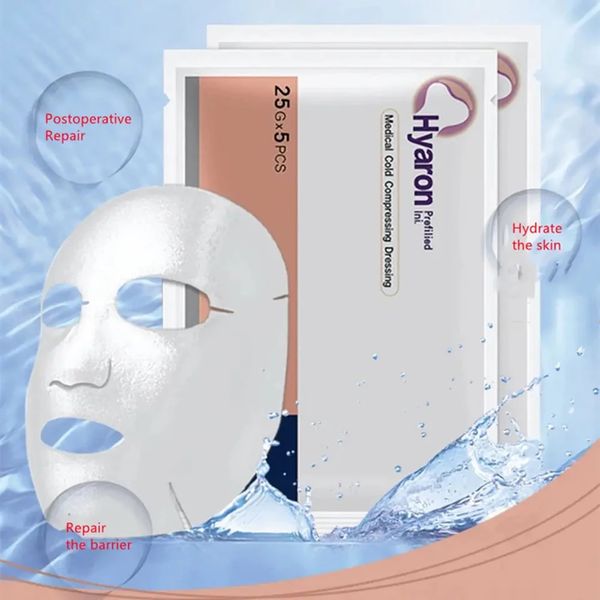 Fornitura Hyaron Maschera di riparazione per medicazione con compressione a freddo naturale dopo la terapia con microneedling laser IPL Vera idratazione 240127