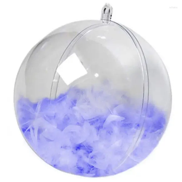 Decoração de festa Acrílico Bola oca DIY Fillable Decorações de Natal Árvore Bolas Baubles Artesanato Transparente Pendurado Artesanato para Casamento