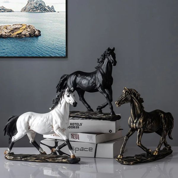 Креативная статуя лошади, украшение дома, статуя животного из смолы, украшение, сувенир, гостиная, офис, кабинет, украшение для рабочего стола 240123