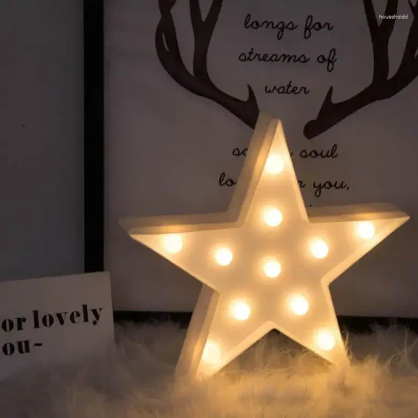 Gece Işıkları 3D LED Işık Yıldız Ay Çocuk Yatak Odası İç Mekan Aydınlatma Dekor Lambası Evde Oturma Odası Yaratıcı Hediye