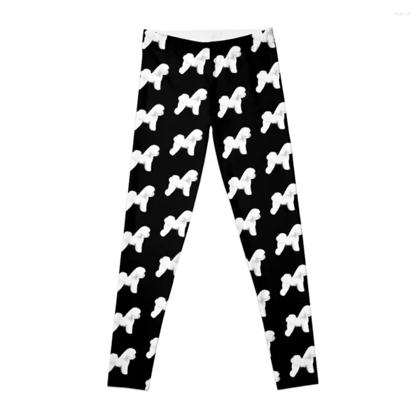 Calças ativas Bichon Frise Dog Breed Show Stack Stand Leggings Calças de moletom femininas para academia