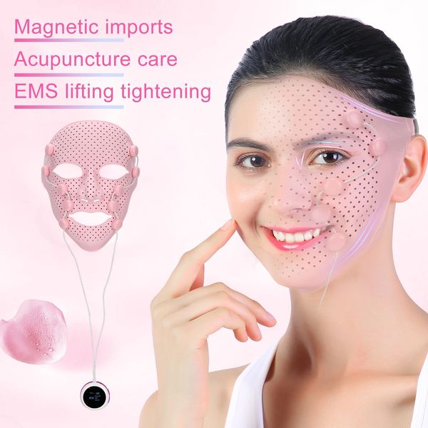 Silikon EMS Maske Elektrische V-förmige Facelifting Abnehmen Gesichtsmassagegerät Anti-falten EMS Vibrationstherapiegerät Schönheit 240127