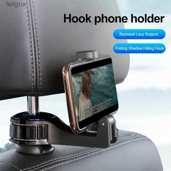 Suporte para montagens de telefone celular Gancho de suporte universal para carro Multi-Função de armazenamento suspenso Suporte para telefone móvel Gancho de cabide de assento traseiro para bolsa Bolsa Pano de mercearia YQ240130