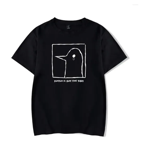 Herren T-Shirts Oyasumi PunPun Is Just Fine Today Kurzarm-T-Shirt Damen Herren Rundhals-Mode-T-Shirt