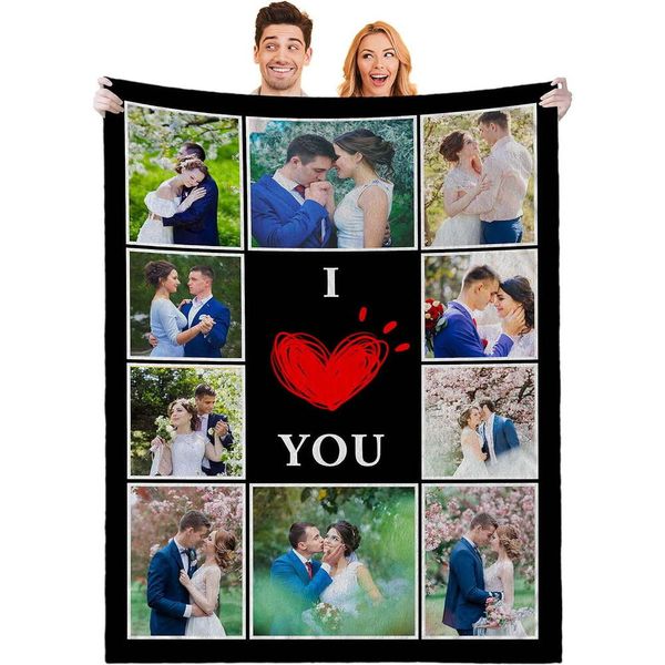 Bilder, individuelle Valentinstag, Freundin, Freund, einzigartige Paare, Ehefrau, Ehemann, personalisierte Decke mit Foto, romantische Geschenke für meinen Liebhaber