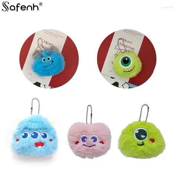 Anahtarlıklar 1 Sevimli Monsters Inc Peluş Anahtar Anime Figür Sullivan Peluşları Oyuncak Yumuşak Dolgulu Bebek Sırt Çantası Kolye Araba Kız Hediye