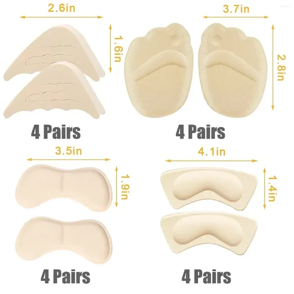 Frauen Socken Einlegesohlen Männer 4 stücke Hohe Ferse Schwamm Schuhe Patch Füße Einstellen Einlegesohle Pads Kissen Pflege Sizing Klebstoff für Anti-verschleiß