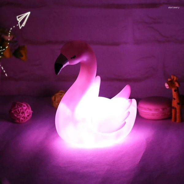 Luzes noturnas Caixa Flamingo Dinossauro Lâmpada Criativo Animal LED Luz Bonito Quarto Presente Criança Brinquedo Redutor de Pressão