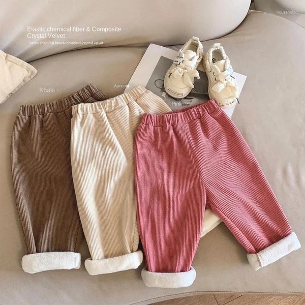 Hosen 2024 Winter Kinder Baby Cord Hose Mode Mädchen Hosen Kinder Jungen Ganzkörperansicht Säuglingskleidung