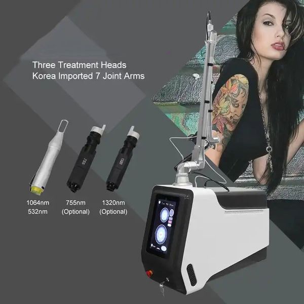 Macchina per la rimozione dei tatuaggi di tutti i colori con laser a picosecondi professionale di grande potenza Q Laser nd yag commutato Macchina per sbiancamento della pelle a buccia di carbonio Picolaser