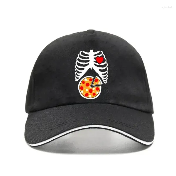 Bola bonés esqueleto pizza xray costela amante halloween traje boné de beisebol 2024 moda bill chapéu manga engraçado design
