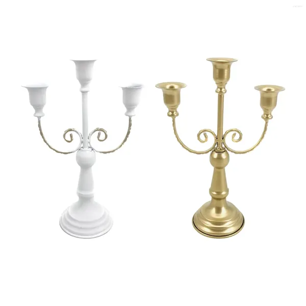 Castiçais de metal candelabros peça central simples artesanato pilar titular castiçal para festa de casamento sala de jantar casa estar