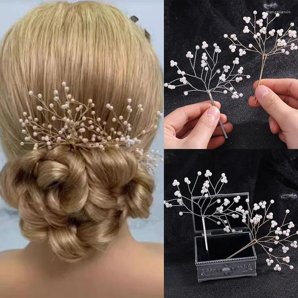 Fermagli per capelli Eleganti perni di perle Accessori Donna Matrimonio Starflower HairClip Gioielli Strass Fiore Clip