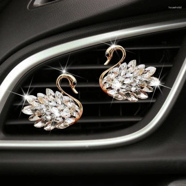 Luxus Diamant Schwan Auto Zubehör für Mädchen Paare Lufterfrischer Parfüm Diffusor rosa Auto Ornament Geschenk