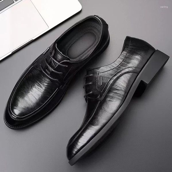 Abendschuhe Leder Rindsleder Herren Low Top Business Casual Spitze Formal Gentleman Britischer Single