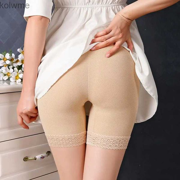 Leggings femininas sem costura anti atrito cueca shorts mulheres algodão macio segurança calças curtas feminino sexy renda plus size boyshort calcinha yq240130