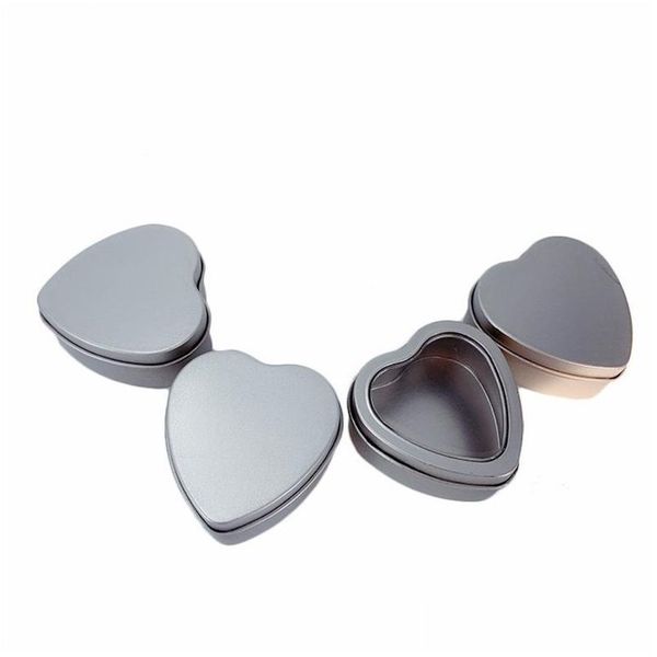 Geschenkpapier Mini Blechdose Herzförmige Weißblechboxen Schmuck Süßigkeiten Aufbewahrungsdosen Münze Ohrringe Kopfhörer 60x59x27mm Drop Lieferung nach Hause DHT2A