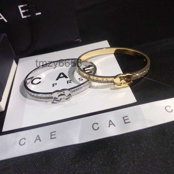Bracciale in oro 18 carati Bracciale in argento 925 di design Ragazza di lusso Amore Cerchio di diamanti Classico marchio di gioielli Coppia confezione regalo Accessori per la famiglia di moda 5KIZ