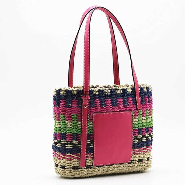 Borse a tracolla Borsa estiva in paglia color soulder intrecciata e in paglia Donna andbagqwertyui879