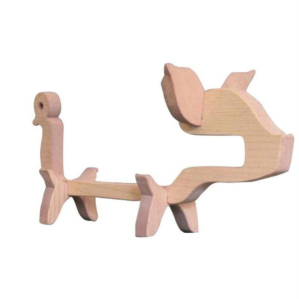 Tischweinregale 28GF Holzflaschenhalter Niedlicher Hund Schweineform Rack Display Aufbewahrungsorganisator257r