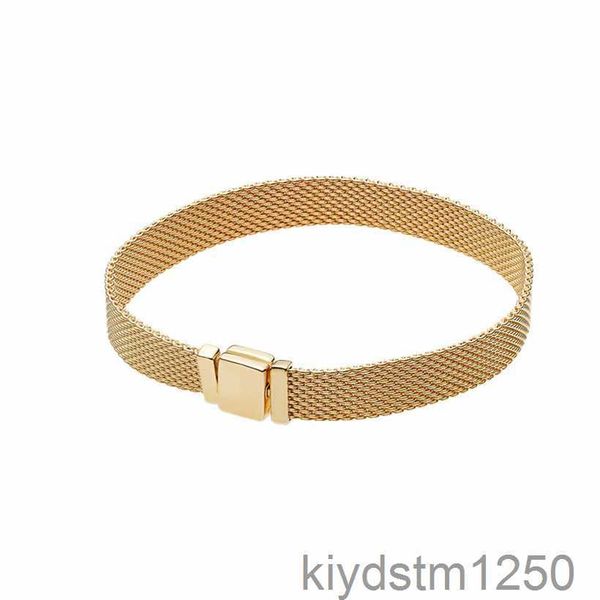 Bracciale con ciondolo stile cinturino dorato di lusso per braccialetti a rete Set di gioielli firmati Donna Uomo Regalo fidanzata Coppia in oro con scatola originale 5f9k