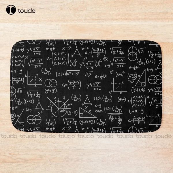 Fórmulas matemáticas blackboard escola geek tapete de banho rosa tapetes de banheiro bonitos 240122