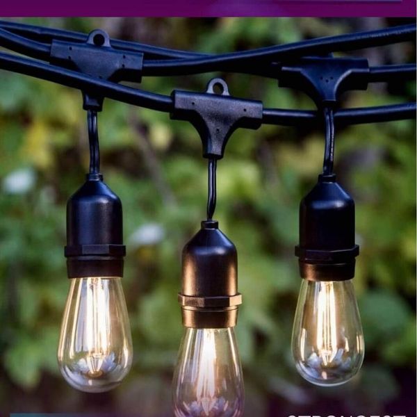 IP65 15M LED S14 String Lights Impermeabile E27 LED caldo Retro Edison Lampadina a filamento Outdoor Street Garden Patio Holiday Lighting293o