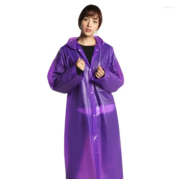 Impermeabili Moda EVA Donna Uomo Impermeabile addensato Poncho antipioggia impermeabile Cappotto per adulti Trasparente Trasparente Felpa con cappuccio da campeggio Tuta antipioggia