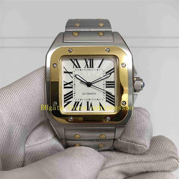 2 Style Real Po con scatola originale orologio da uomo da uomo in oro giallo bicolore bracciale in acciaio meccanico automatico sportivo da uomo Wat218Q