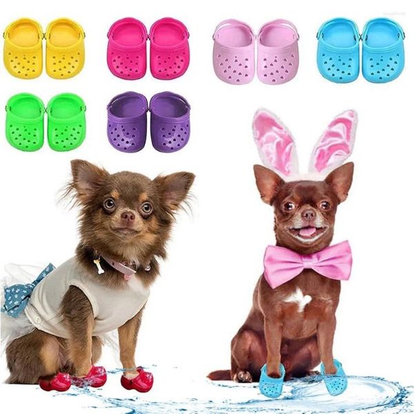 Abbigliamento per cani Un paio di piccole e carine scarpe estive per animali domestici Mini sandali 3D Accessori da spiaggia per interni