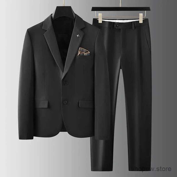 Abiti da uomo Blazer Abiti da uomo da sposa Completi Blazer (giacca + pantaloni) Spilla per aeroplano in metallo vintage Costume Homme De Luxe Pour Le Mariage 7XL-S