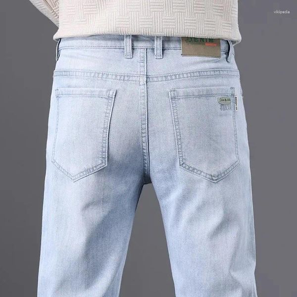 Männer Jeans Klassische Männer Vintage Hosen 2024 Lose Mode Lässig Gerade Stretch Waschen Hohe Qualität Baumwolle Himmel Blau Marke hosen