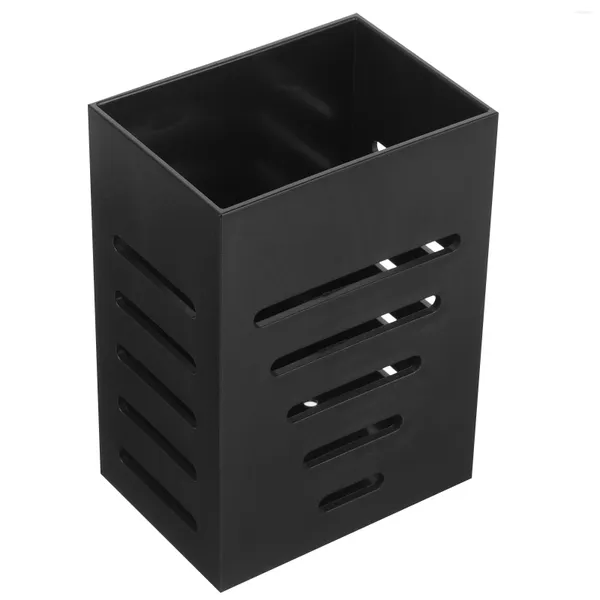 Contenitori per cucina Lavastoviglie Porta bacchette Barile Appeso Scarico Gabbia Rack Scatola Stoviglie (doppia griglia (nero opaco)) Posate