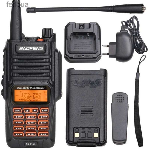 Walkie Talkie Baofeng UV-9R IP67 rádio bidirecional à prova d'água banda dupla à prova de poeira com interfone FM rádio amador walkie talkie portátil YQ240130