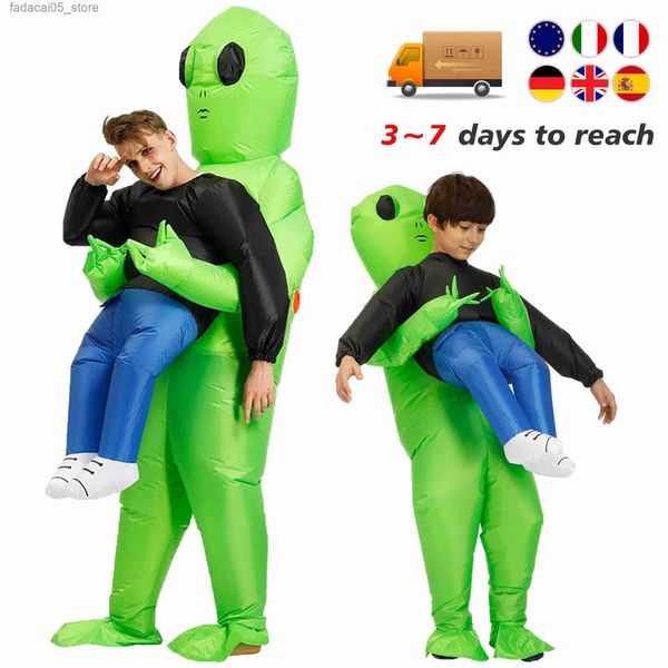 Costume a tema ET Alien vestito da tavolo Alien Monster table Come Scary Green Alien Cosplay Vieni per adulti Party Festival Stage Q240130