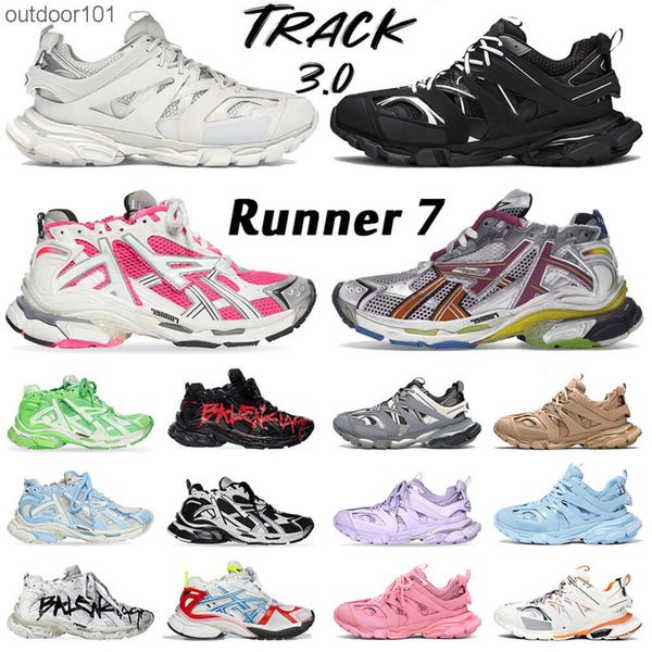 Belenciaga Track Runners 7.0 3.0 Designer Sapatos Mulher Triple S Rosa Todo Preto Branco Roxo Rosa Multicolor Colorido Mulheres Mens Luxo Marca Sapatilhas Treinadores