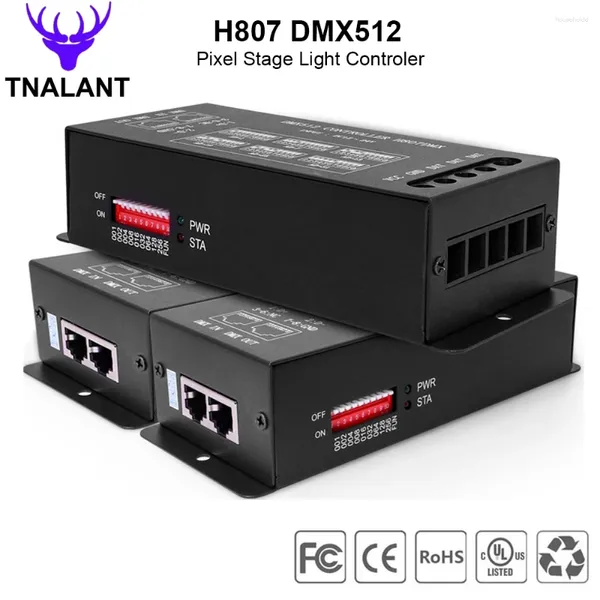 Controladores H807 DMX512 Stage Light LED Controlador 1024Pixels 13Canais DMX WS2811 WS2812B WS2813 WS2815 Pixels Strip