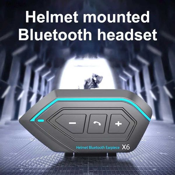 Walkie Talkie X6 Bluetooth 5.0 Шумоподавление Аккумуляторная мотоциклетная переговорная Наушники Шлем Bluetooth-гарнитуры YQ240130