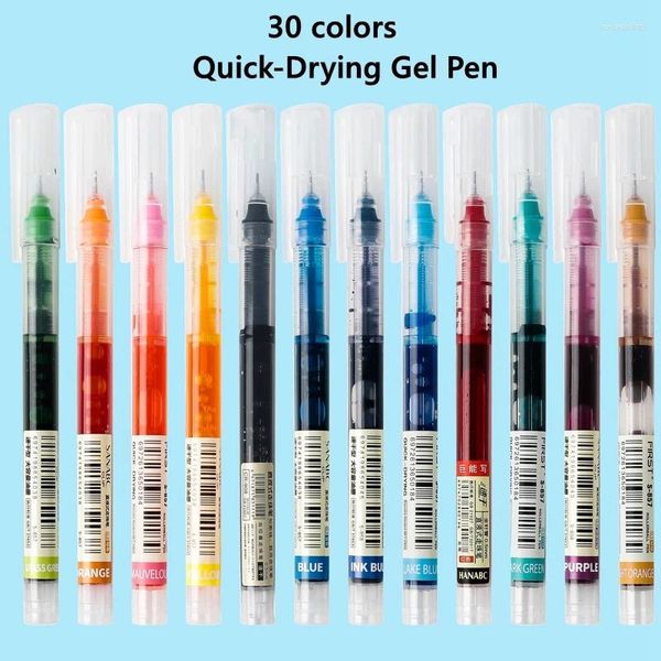 Color Fastdry Gelschreiber-Set, 0,5 mm, Schwarz, Blau, Schule, Büro, gerade, flüssiger Tintenroller, rollende Kugelschreiber, Kawaii, stationär