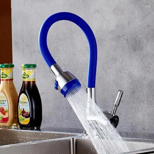 Rubinetti della cucina Rubinetto colorato Gorgogliatore Tubo flessibile in silicone Filtro per l'acqua Ugello regolabile Aeratore Diffusore Adattatore Accessorio