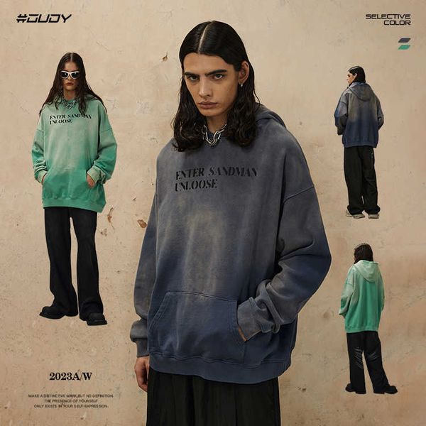 Wxwovdy 23aw Design Feeling Hoodie Процесс стирки и выцветания Шелкография Универсальный мужской женский свитер Тренд