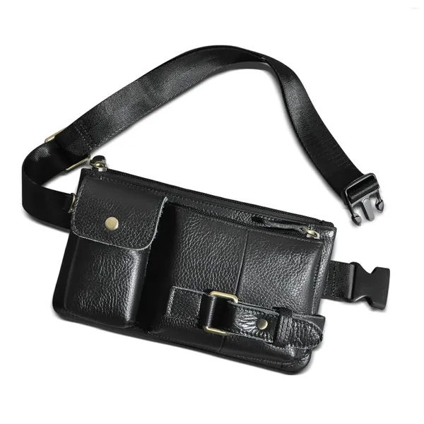 Taille Taschen Retro Öl Wachs Leder Männliche Umhängetasche Sling Tasche Design Reise Zigarette Fall Fanny-Pack Gürtel Männer 8135b