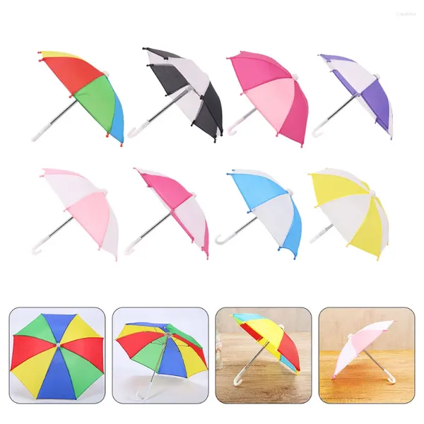 Regenschirme 8 Stück Kinderspielzeug Mädchen Regenschirmversorgung Zartes Modell Dekorativ 26 cm Verschleißfester Kunststoff Kind
