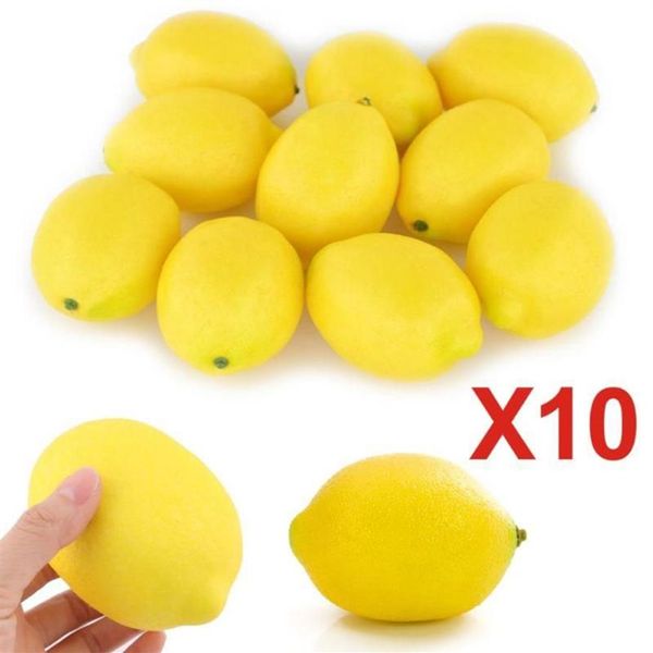 Decoração de festa 10 pcs simulação limões frutas artificiais faux limes espuma decorativa para diy modelo home decor273a