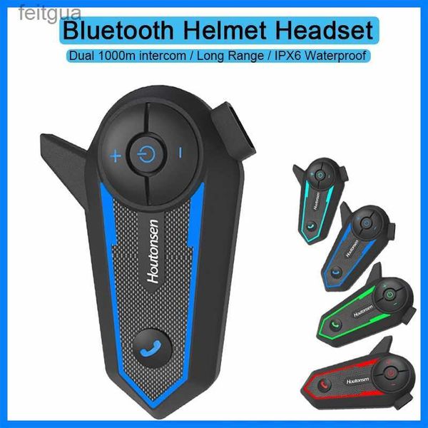 Walkie Talkie Fone de ouvido Bluetooth Intercom Capacete de motocicleta Fone de ouvido BT 5.0 Interfone para 2 pilotos Suporte para comunicador USB tipo C para carregamento YQ240130