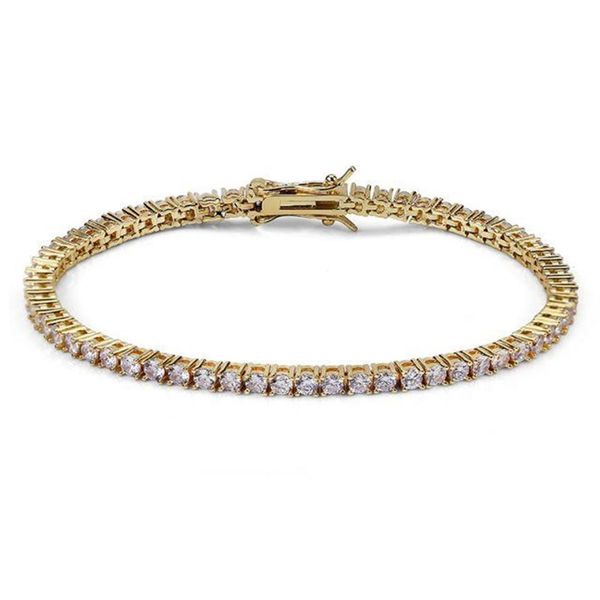 Moda jóias pulseira de tênis designer pulseiras prata corrente de ouro diamante zircão aço inoxidável para homens 3mm 4mm 5mm 6mm chains269S