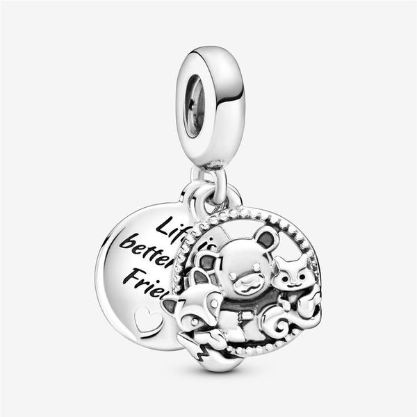 Yeni Varış% 100 925 STERLING Gümüş Bear Fox Sincap Dangle Charm Fit Orijinal Avrupa Tılsım Bilezik Mücevher Erişim