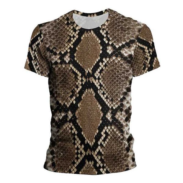 Мужские футболки со змеиным узором, винтажная мужская повседневная футболка с рисунком ужасов, змеиной кожей, 3D-принтом, футболки в стиле ретро, уличная одежда, модная женская одежда